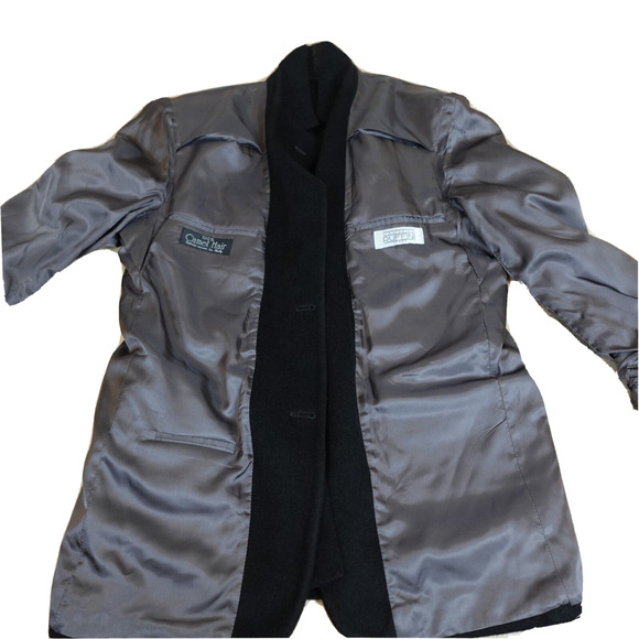 Gianfranco Ruffini Mens 42R Blazer Sports Coat Camel Hair Black Single Breasted - Picture 3 of 16